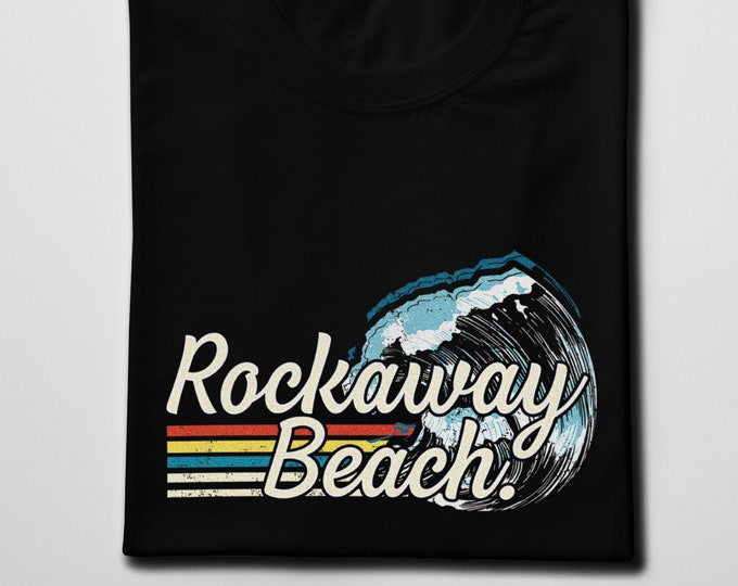 Rockaway Beach Men's/Unisex Black Graphic T Shirt | Super Soft Men's Tee