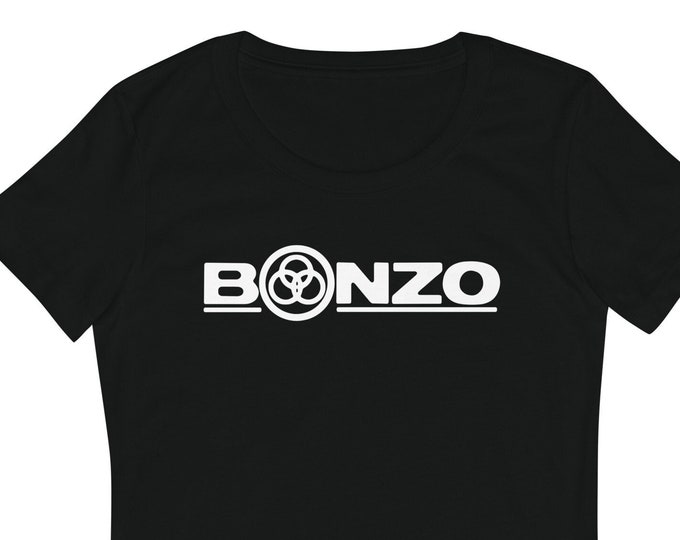 Bonzo Women's Fitted Next Level T-Shirt | Black Graphic Tee | Ladies Alternative Streetwear