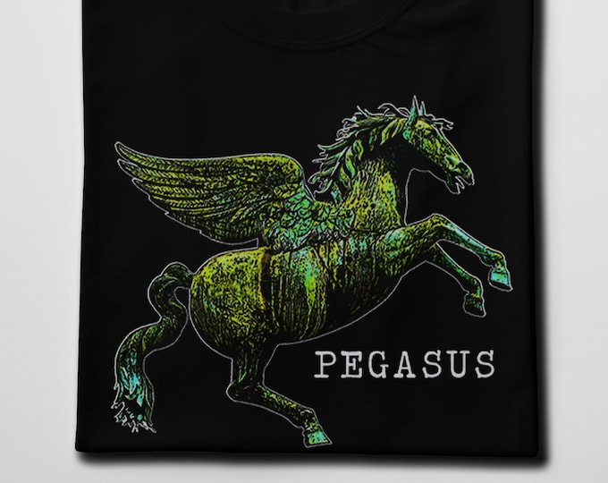 Pegasus Flying Horse Men's/Unisex Black Graphic T Shirt