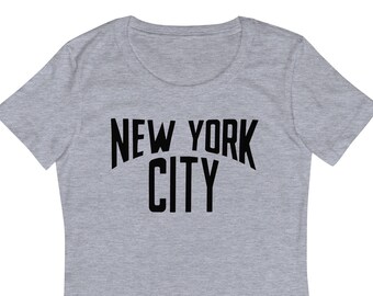 New York City Women's Fitted Next Level T-Shirt | Gray Graphic Tee | Ladies Alternative Streetwear