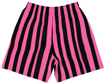 pink pinstripe shorts