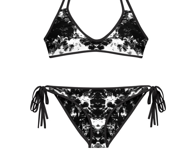 Women's Black N' White Ink Blot Bikini | Double Sided Ladies Summer Swimwear