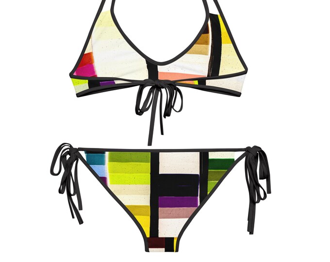 Women's Retro Color Palette Bikini | Double Sided Ladies Summer Swimwear