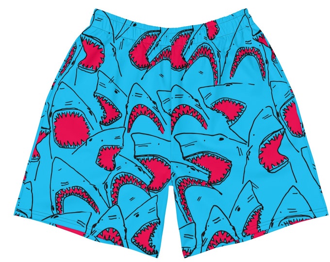 Men's Sharks Shorts | Athletic Summer Shorts For Swimming, Running & Exercising