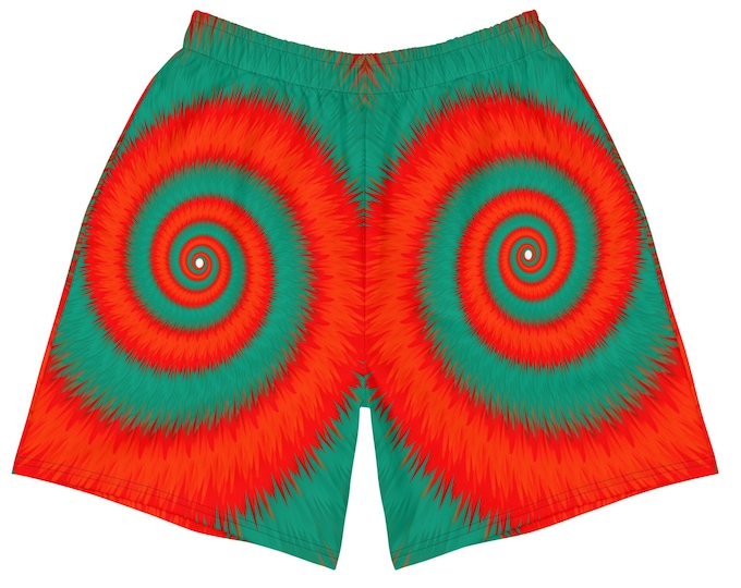 Men's Tie Dye Rabbit Hole Shorts | Athletic Summer Shorts For Swimming, Running & Exercising