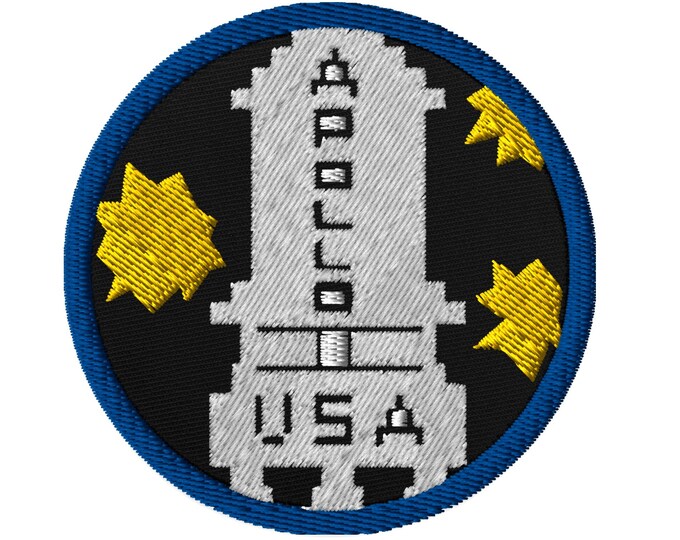 Apollo 11 Embroidered Patch - Retro Fashion Accessory For Denim, Jackets, Cotton, Shirts & Tees