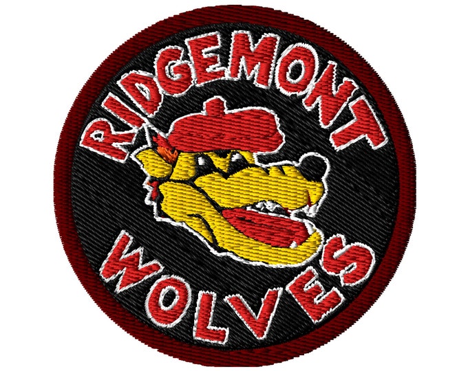 Ridgemont Wolves Embroidered Patch - Fashion Accessory For Denim, Jackets, Cotton, Shirts & Tees