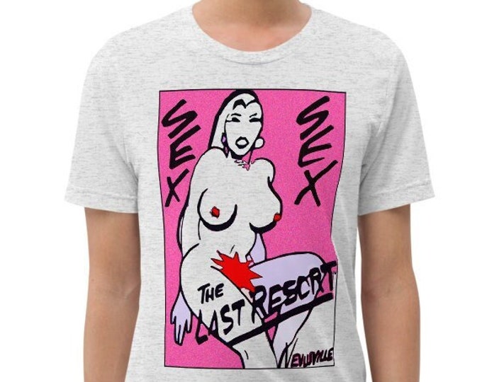 The Last Resort Vintage Style Graphic T Shirt - Unisex Tri-Blend T-Shirt - 80's Theme Mars Strip Club | Bella + Canvas |
