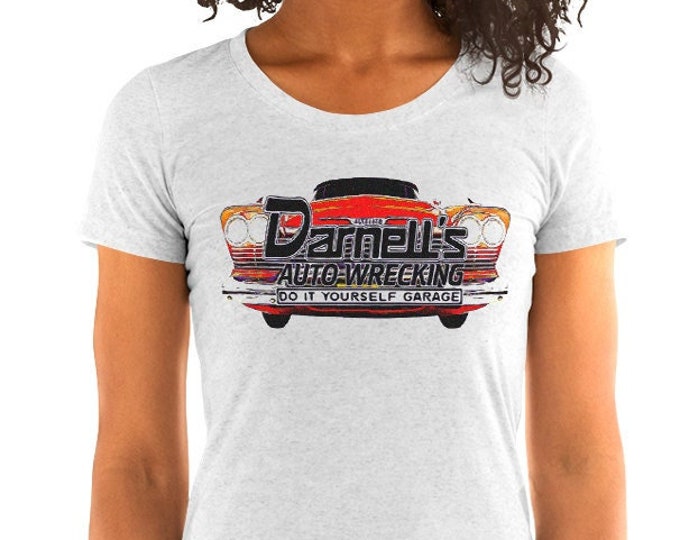 Women's Darnell's Auto Wrecking Vintage Style Graphic T Shirt - Tri-Blend T-Shirt | Bella + Canvas |