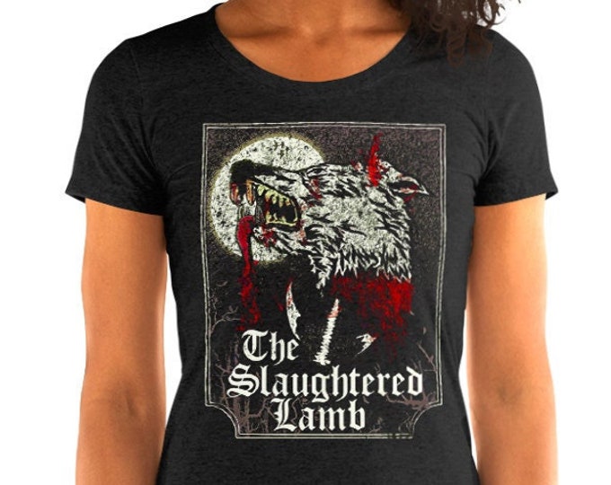 Women's Slaughtered Lamb Vintage Style Graphic T Shirt - Tri-Blend T-Shirt | Bella + Canvas |