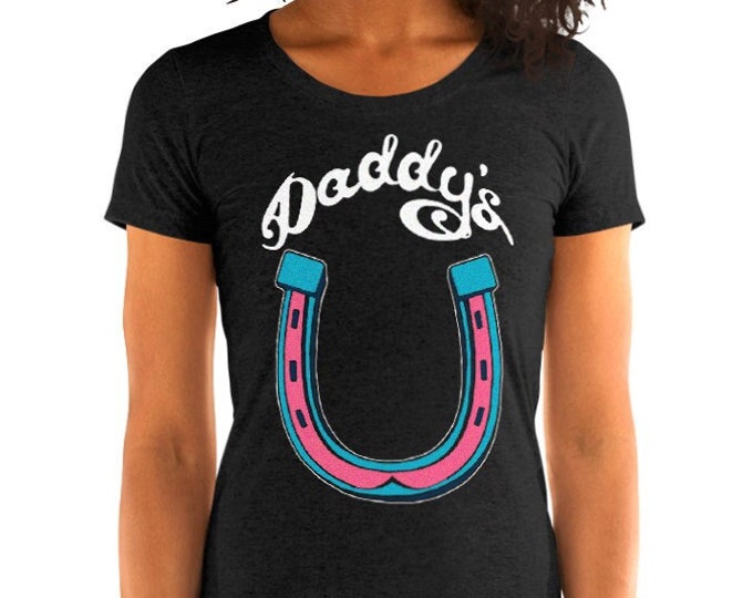Daddy's Horseshoe Vintage Style Graphic T Shirt - Tri-Blend T-Shirt | Bella + Canvas |
