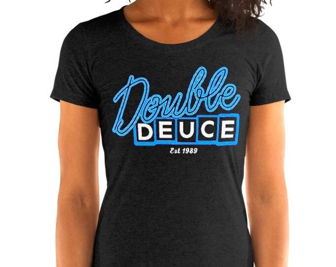 Double Deuce Charcoal Vintage Style Graphic T Shirt - Tri-Blend T-Shirt | Bella + Canvas |
