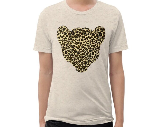 Leopard Print Vintage Style Graphic T Shirt - Unisex Tri-Blend T-Shirt | Bella + Canvas | Animal Print Tee