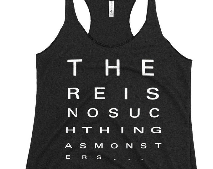 There Is No Such Thing As Monsters ‘Vintage Print' Racerback Tri Blend Tank Top For Women