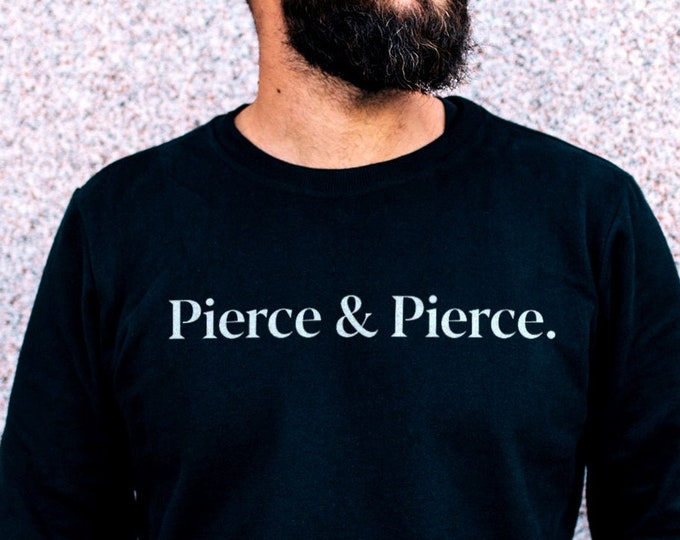 Pierce & Pierce Men's/Unisex Black Fleece / Cotton Pullover Sweatshirt