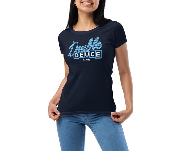 Double Deuce Women's Fitted Next Level T-shirt Navy 