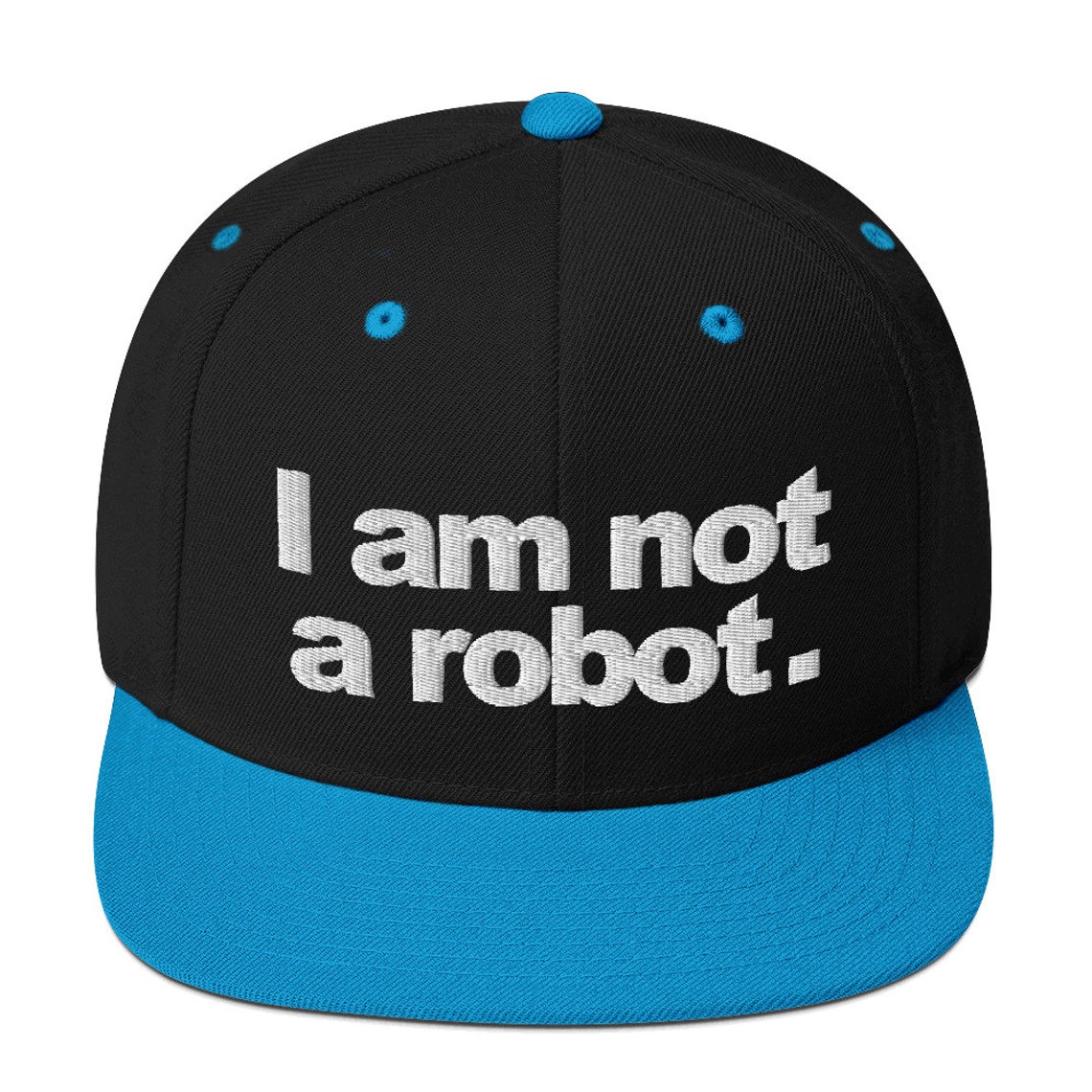 Je ne suis pas un robot classique à bille plate Snapback Cap Etsy France