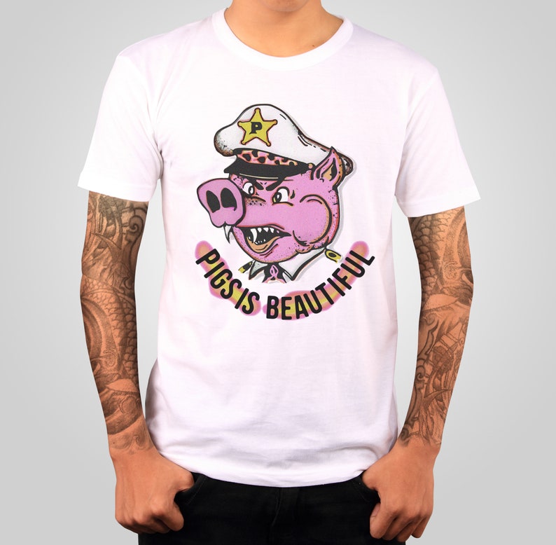 Pigs is Beautiful Men's/unisex White Graphic T Shirt Etsy