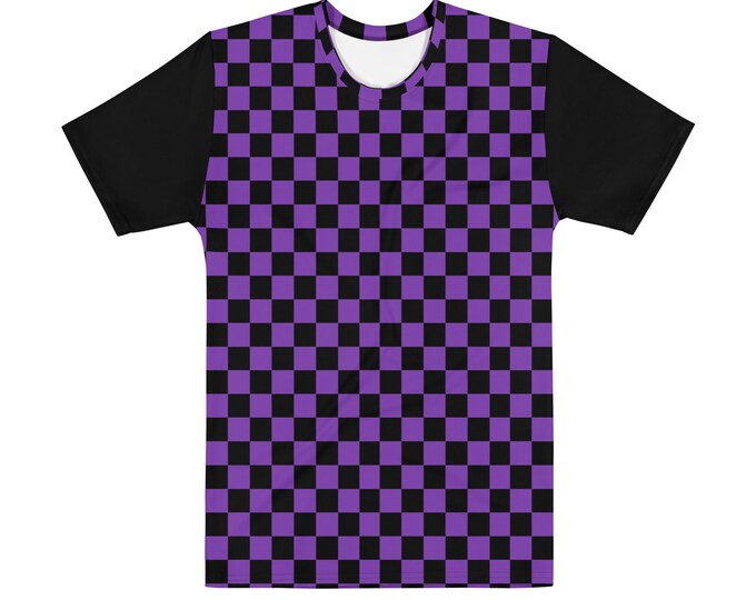Purple Checkerboard Men's/Unisex Full Print Premium Pattern T Shirt | Soft Men's Polyester Tee