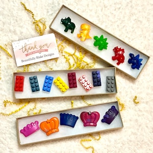 Crayon Shapes / Dinosaurs / Princess / Crowns / Lego Shapes / Birthday Gift / Party Favors / Kids Gifts