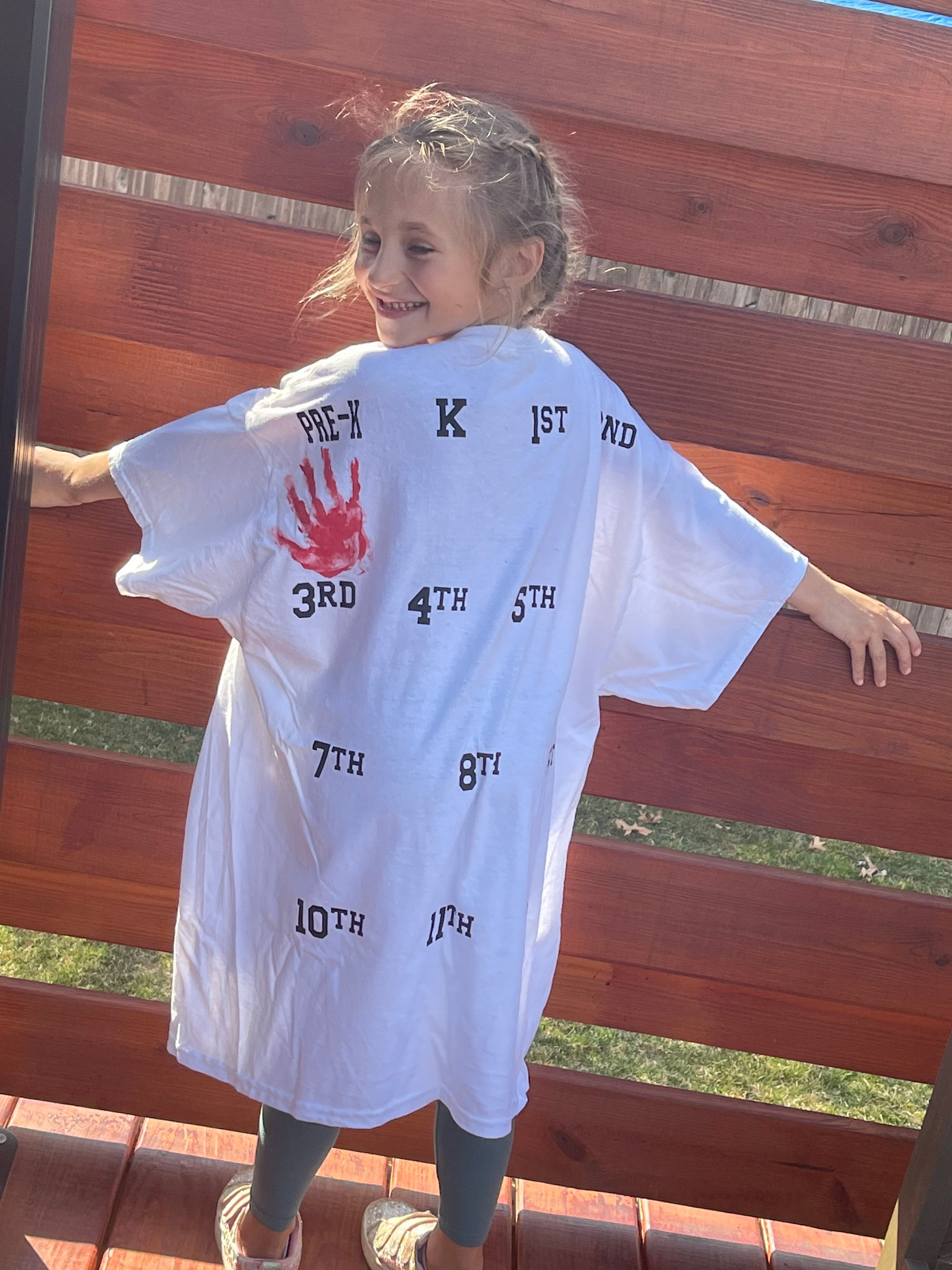 Kids K through 12 handprint shirt / School Shirt / Kindergarten / Pre K gift / Graduation / New School Shirt
