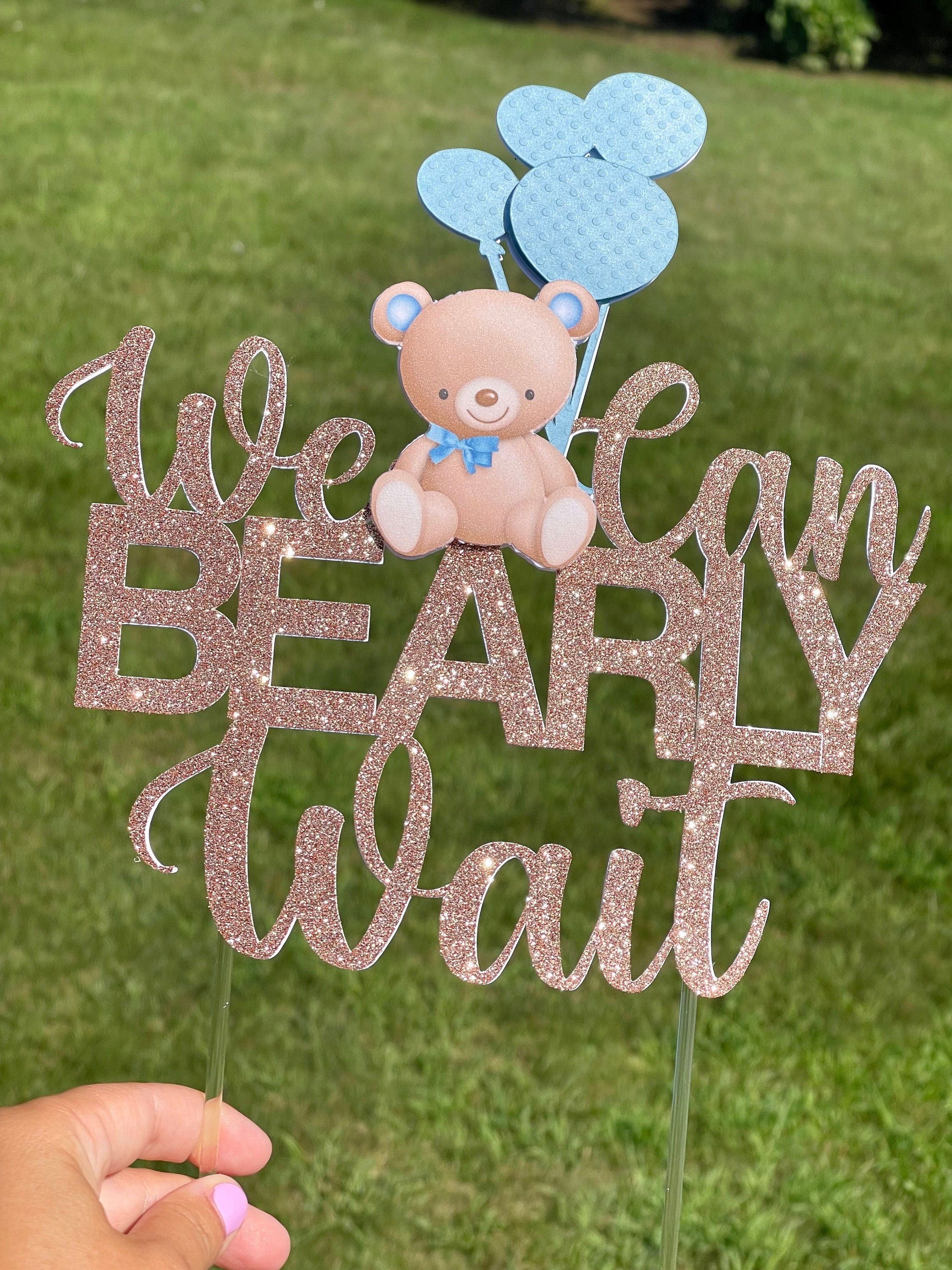We Can Bearly Wait Cake Topper / Baby Shower / Baby Boy / Cake Topper ...