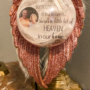 Floating Memorial Ornament / Floating Angel Ornament / Memorial Ornament / Angel Wings / Personalized Ornament