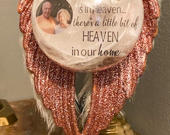 Floating Memorial Ornament / Floating Angel Ornament / Memorial Ornament / Angel Wings / Personalized Ornament