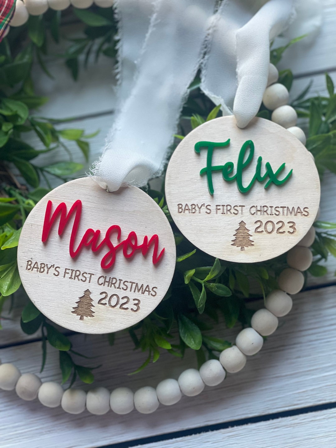 Babys First Ornament / Kids Ornament / Kids Gift / Laser Ornament