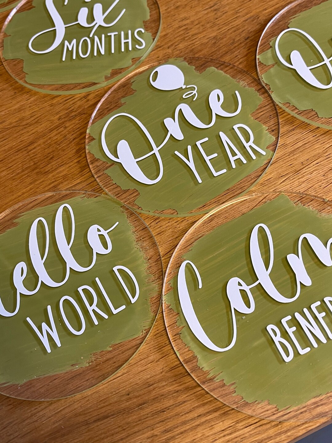 Milestone Discs / Monthly Photos / Baby Shower Gift / Hello World ...