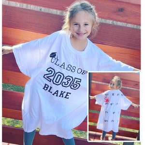 Kids K through 12 handprint shirt / School Shirt / Kindergarten / Pre K gift / Graduation / New School Shirt