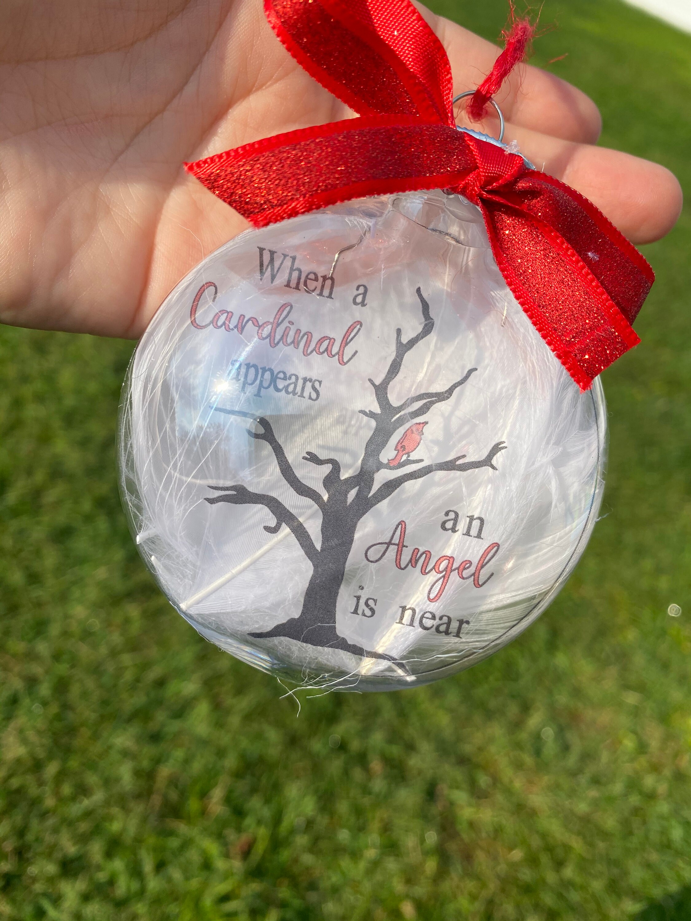 Floating Memorial Cardinal Ornament / Memorial Ornament / Cardinal