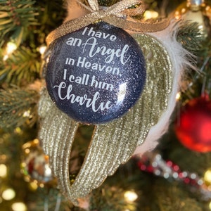 Angel Wings Ornament / Angel Wings Memorial Ornament / Memorial Ornament / Angel Wings / Glitter Ornament / Glitter Wings / Sympathy