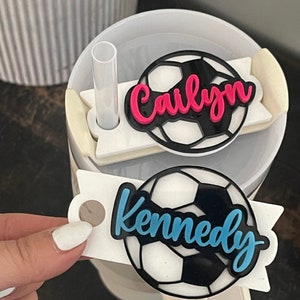 Stanley Name Plate / Stanley Cup Charm / Accessories / stainless steel tumbler / acrylic name / lid tag / soccer stanley / Soccer Name Plate