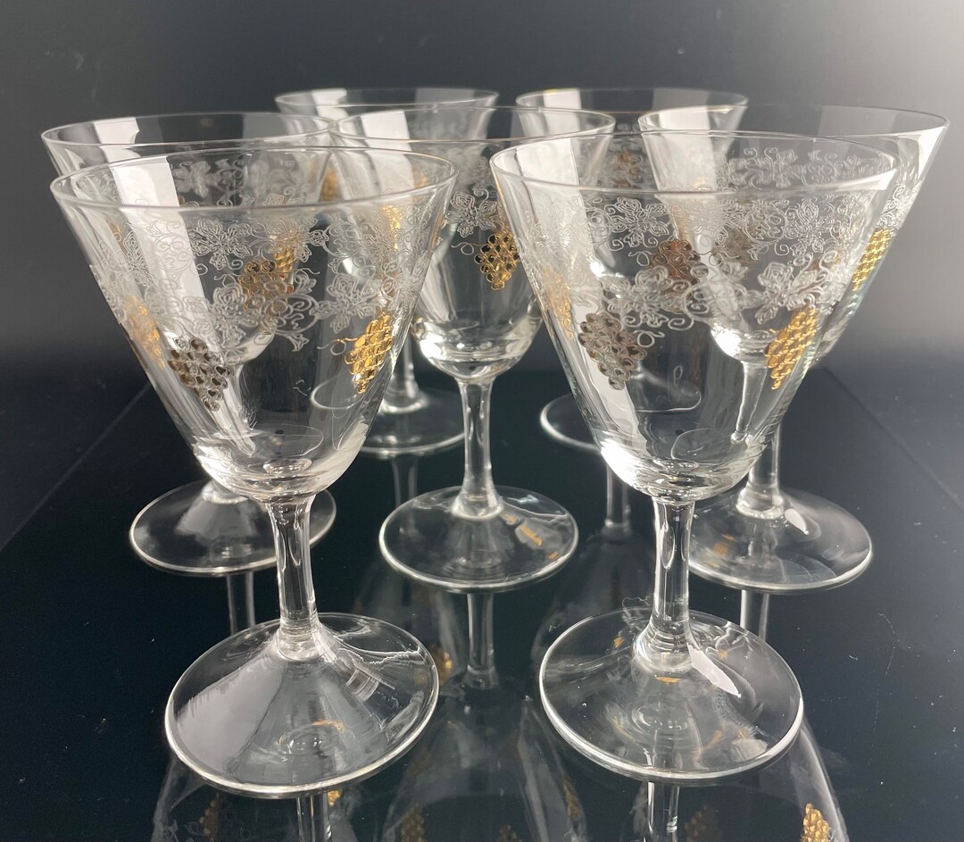Vintage Wine Glasses Old Wine Glasses Etsy