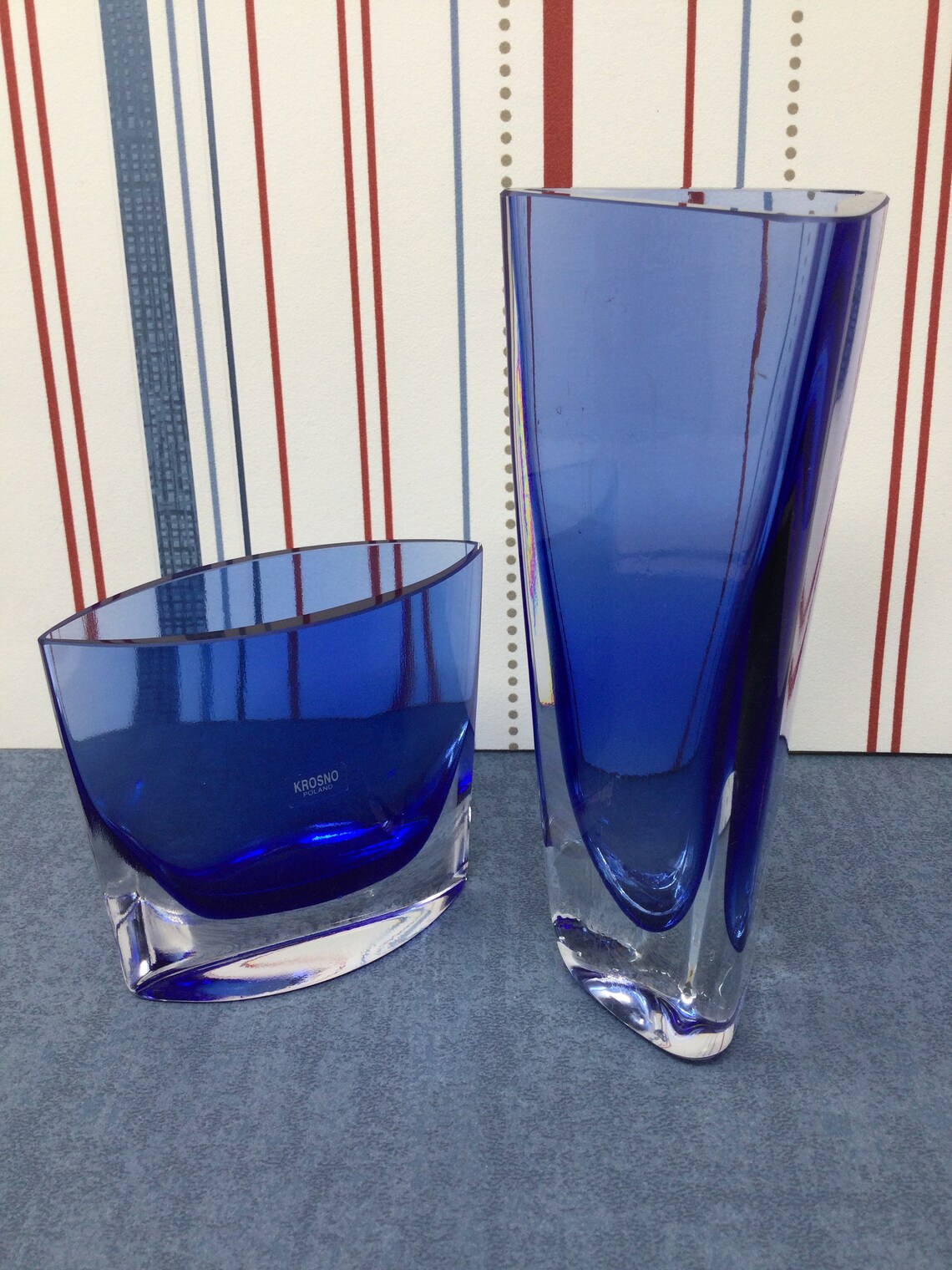 Vintage Glass Vases Krosno Poland old Glass Vase Etsy