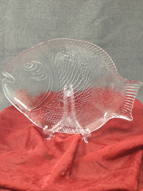 Vintage Glass Plate/fish Plate Glass Etsy