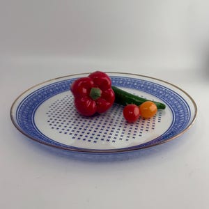 Vintage glass plate, Glaswerke Olbernau DDR, cake plate, fruit plate
