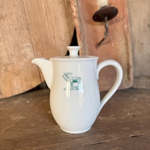 Vintage porcelain jug, country style, coffee pot