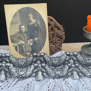 antique ornament Dresden cardboard, brocante, decoration, tendril