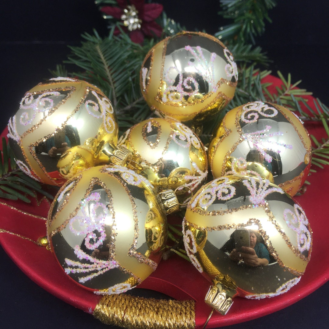 Vintage Gold Christmas Tree Decorations Etsy UK