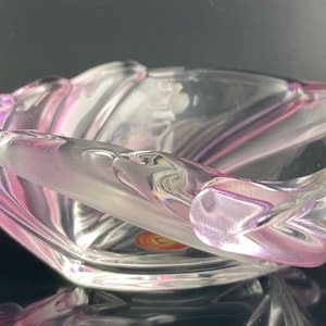 Vintage glass bowl, pink, Waltherglas
