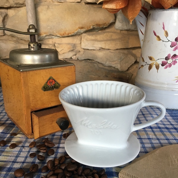 Vintage Kaffeefilter Porzellan, Melitta