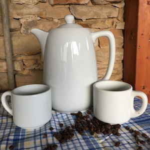Vintage coffee pot porcelain, old german coffee pot