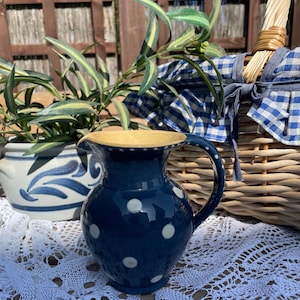 Vintage country house jug, vase, ceramic, Kohren
