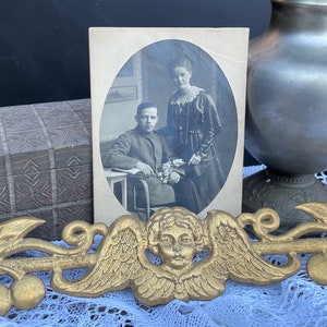 antique ornament Dresden cardboard, brocante, decoration, angel