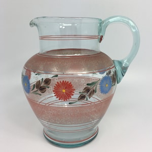 Vintage glass jug, old glass vase