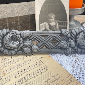 antique ornament Dresden cardboard, brocante, decoration, rose