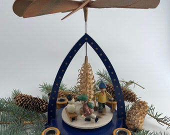 Weihnachtspyramide Erzgebirge Holz, Vintage Dekoration, Kerzenständer