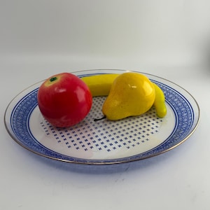 Vintage glass plate, Glaswerke Olbernau DDR, cake plate, fruit plate